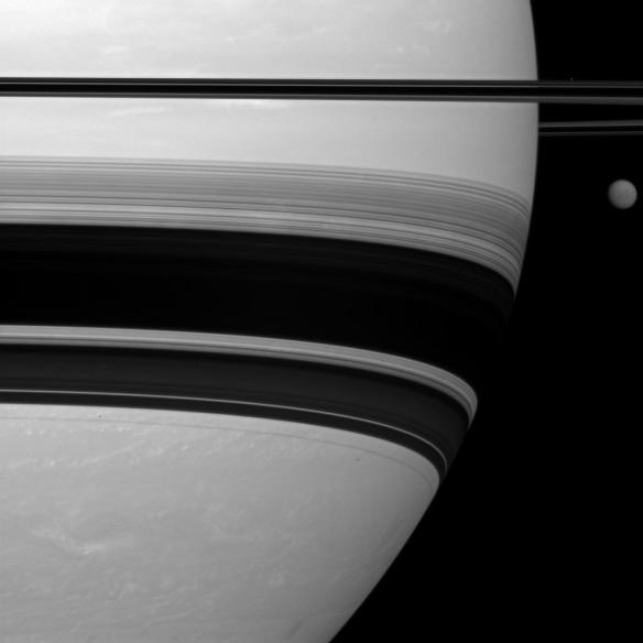 Saturn and its moon, Titan